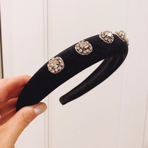 Jennifer Behr velvet and crystal headband